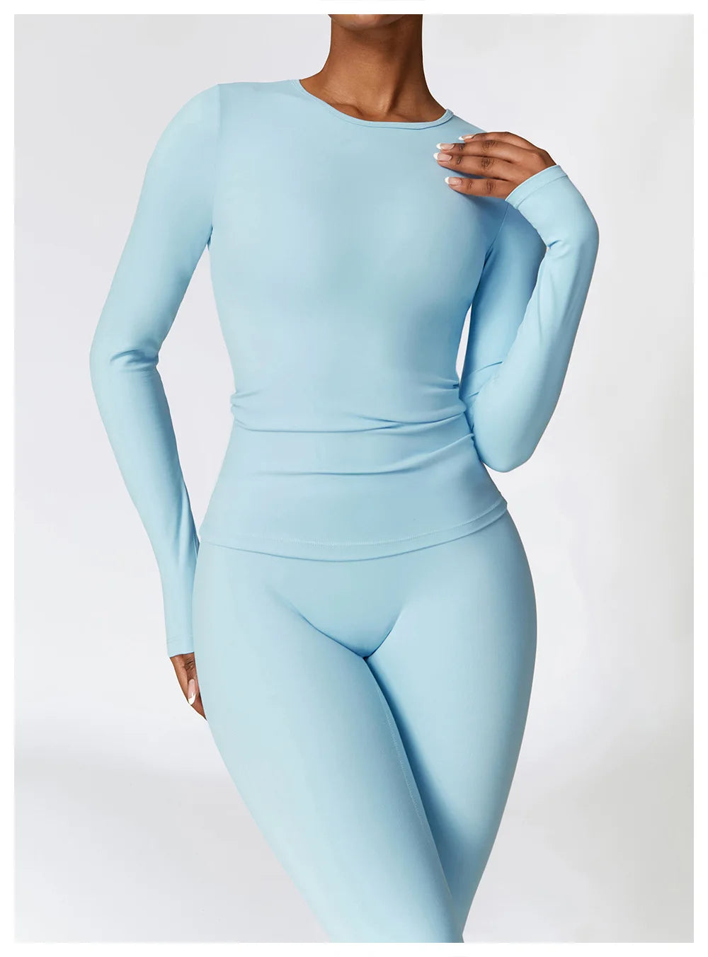 Long-Sleeve Crop Top & High-Waist Leggings Set