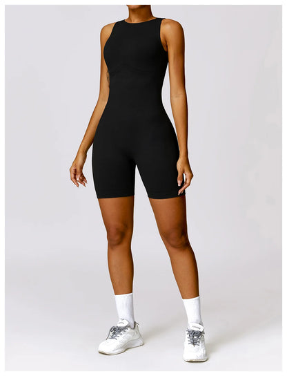 Women's Seamless High-Stretch V-Back Sports Jumpsuit