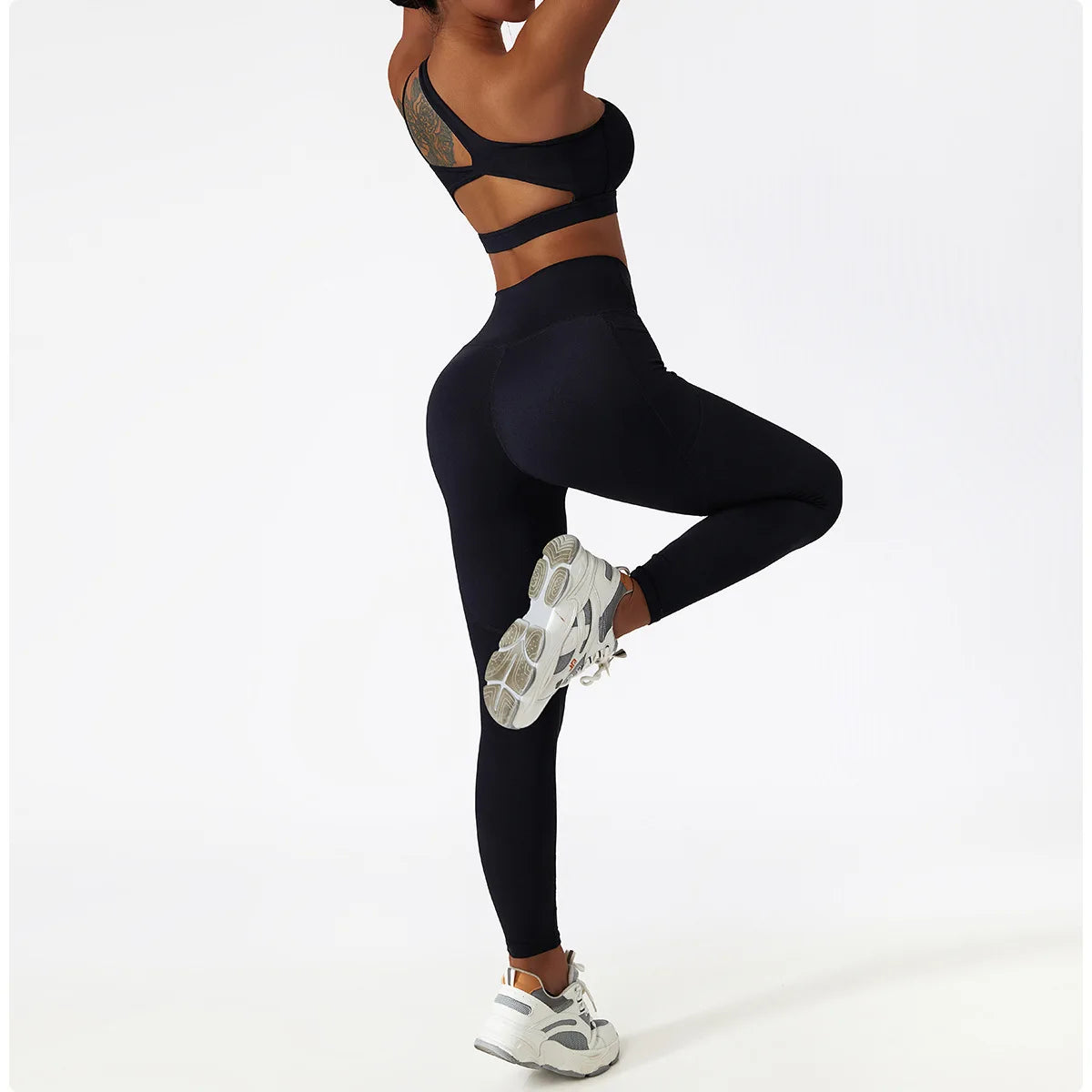 Women's Seamless High-Waist Leggings & Sports Bra Set