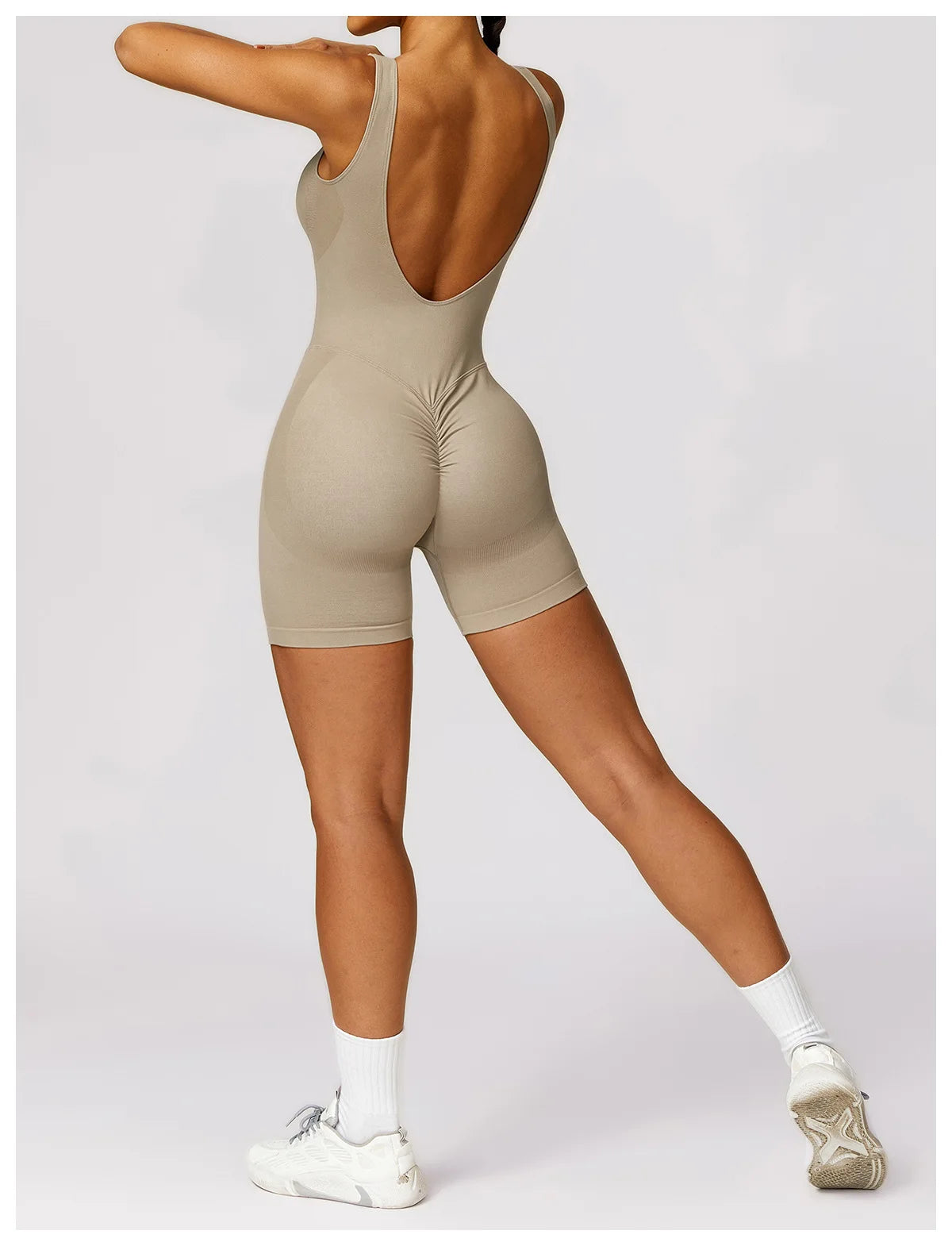 Women's Seamless High-Stretch V-Back Sports Jumpsuit