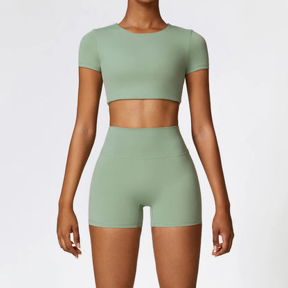 Seamless Crop Top & High-Waist Short Set