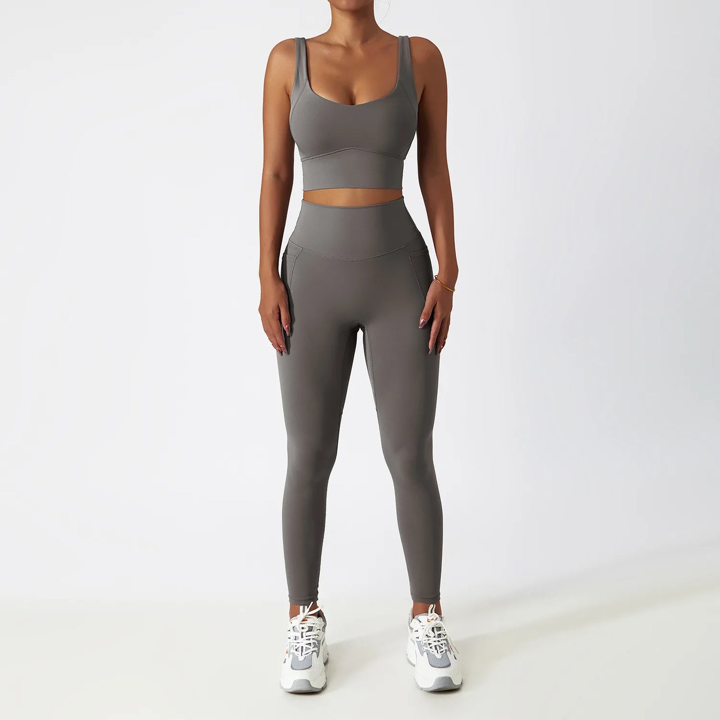 Women's Seamless High-Waist Leggings & Sports Bra Set