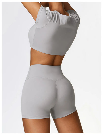 Seamless Crop Top & High-Waist Short Set