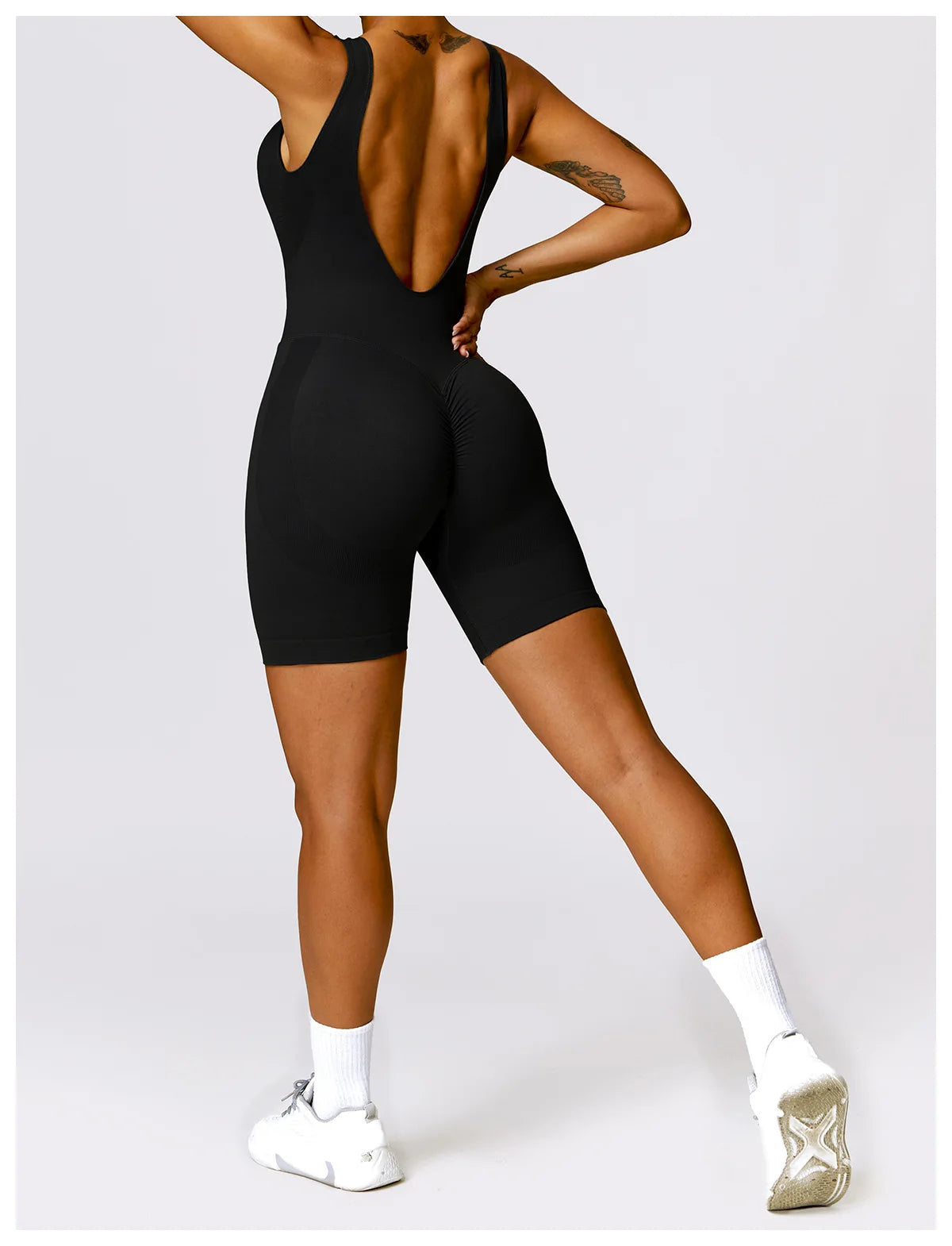 Women's Seamless High-Stretch V-Back Sports Jumpsuit