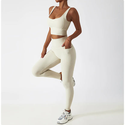 Women's Seamless High-Waist Leggings & Sports Bra Set