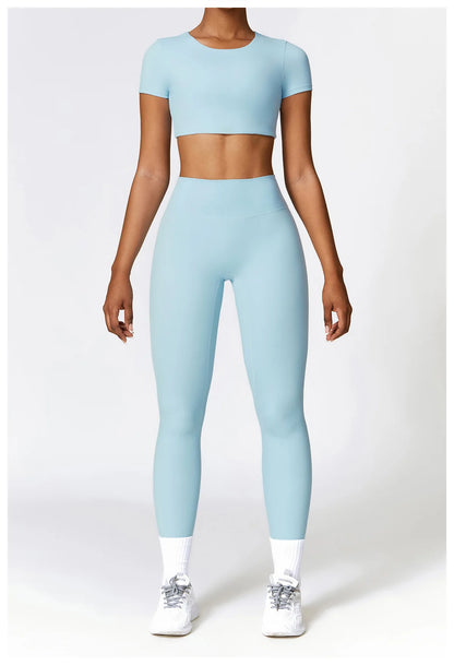 Seamless Crop Top & High-Waist Leggings Set