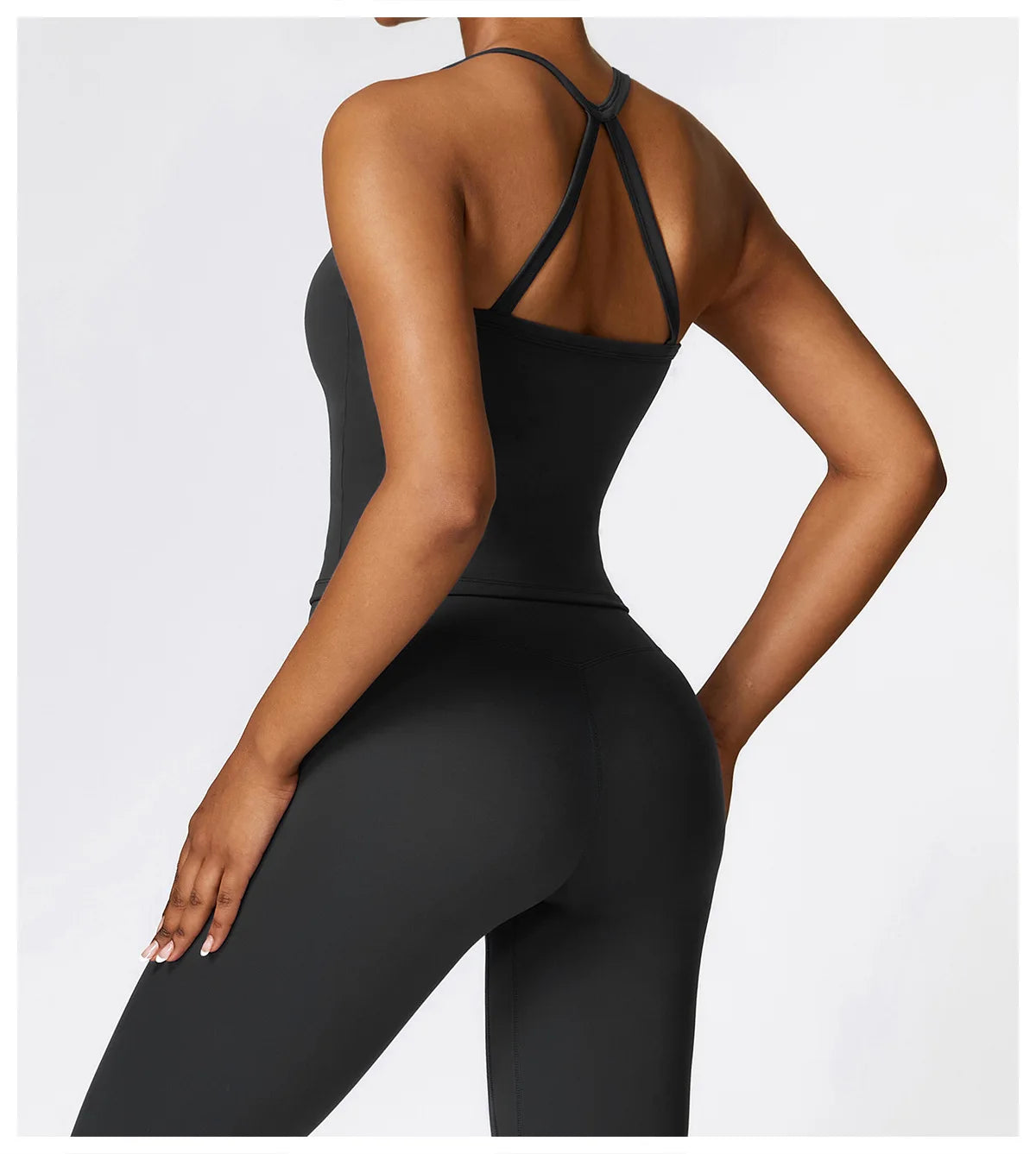 Strappy Crop Top & High-Waist Leggings Set