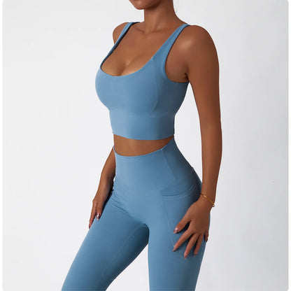 Women's Seamless High-Waist Leggings & Sports Bra Set