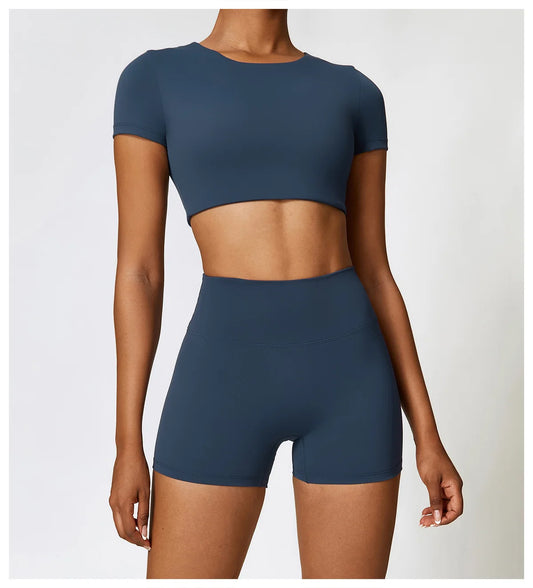 Seamless Crop Top & High-Waist Short Set