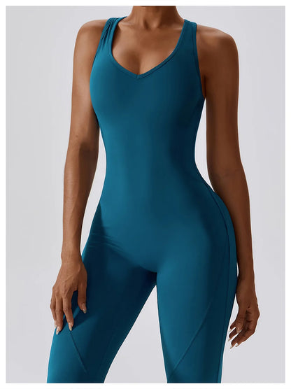 Women's Training Jumpsuit – Stretch Fit Push-Up Workout Bodysuit