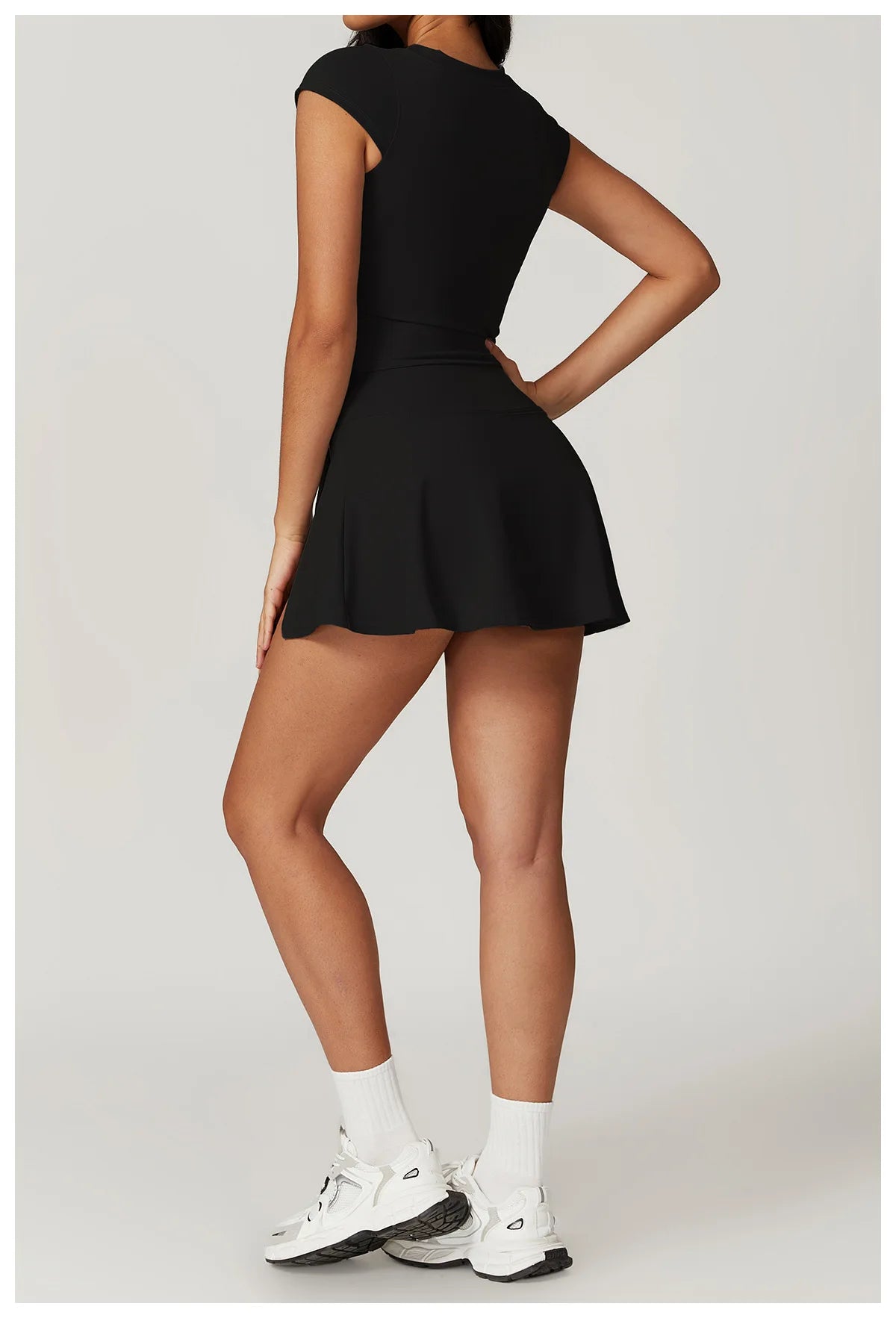 Push-Up Crop Top & High-Waist Skort Set