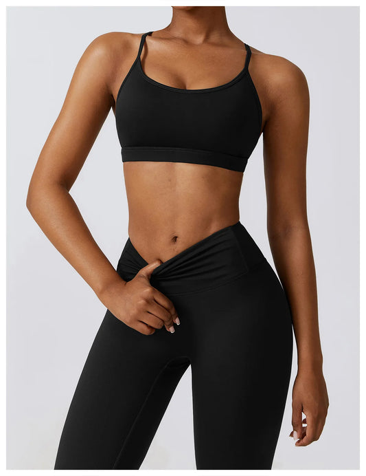 Strappy Bra Top & High-Waist Leggings