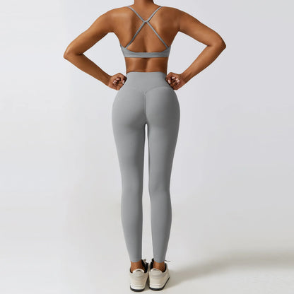 Strappy Bra Top & High-Waist Leggings