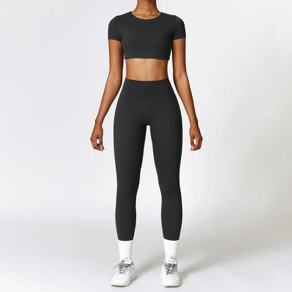 Seamless Crop Top & High-Waist Leggings Set