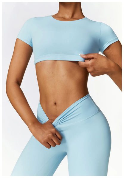 Seamless Crop Top & High-Waist Leggings Set