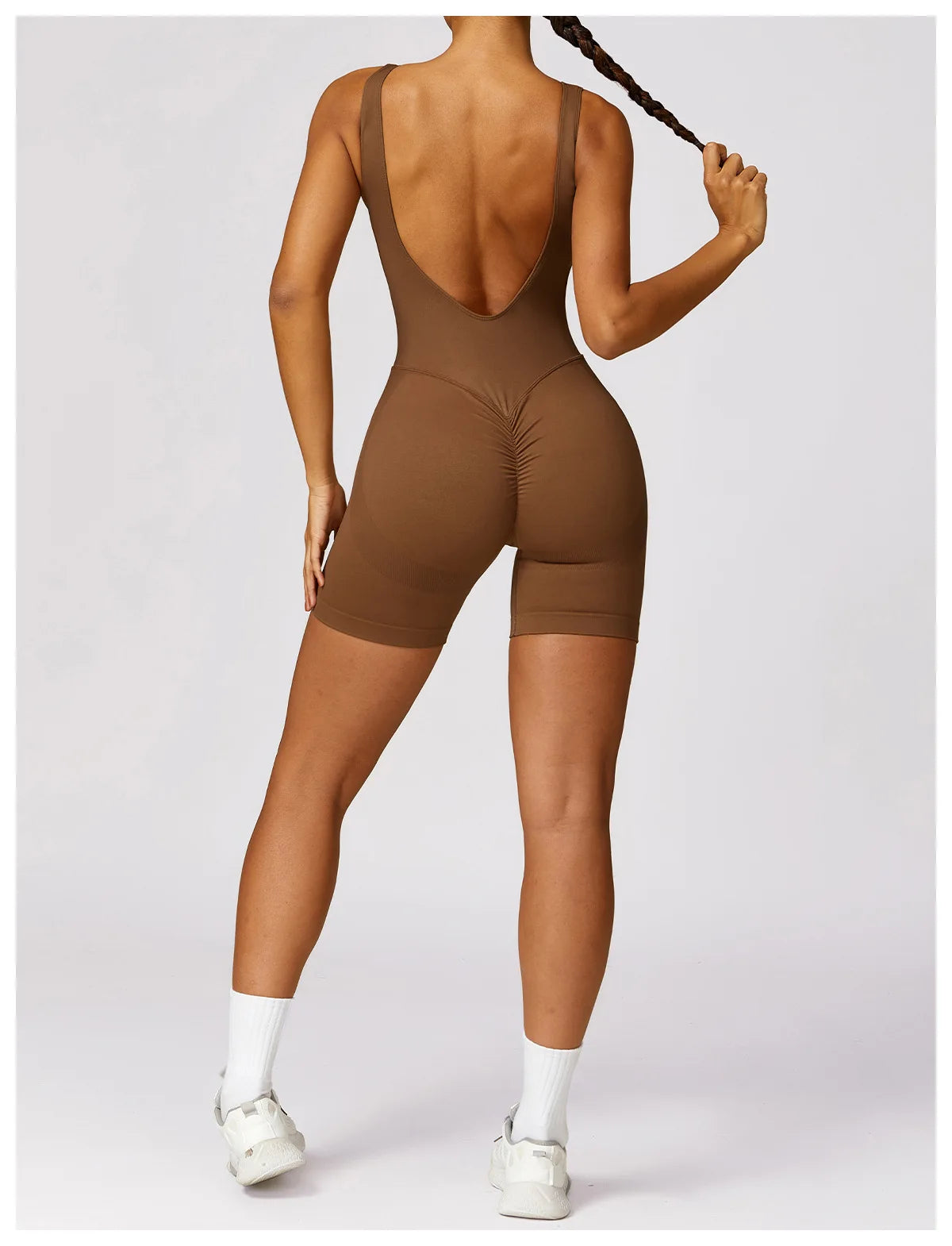 Women's Seamless High-Stretch V-Back Sports Jumpsuit