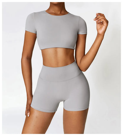 Seamless Crop Top & High-Waist Short Set