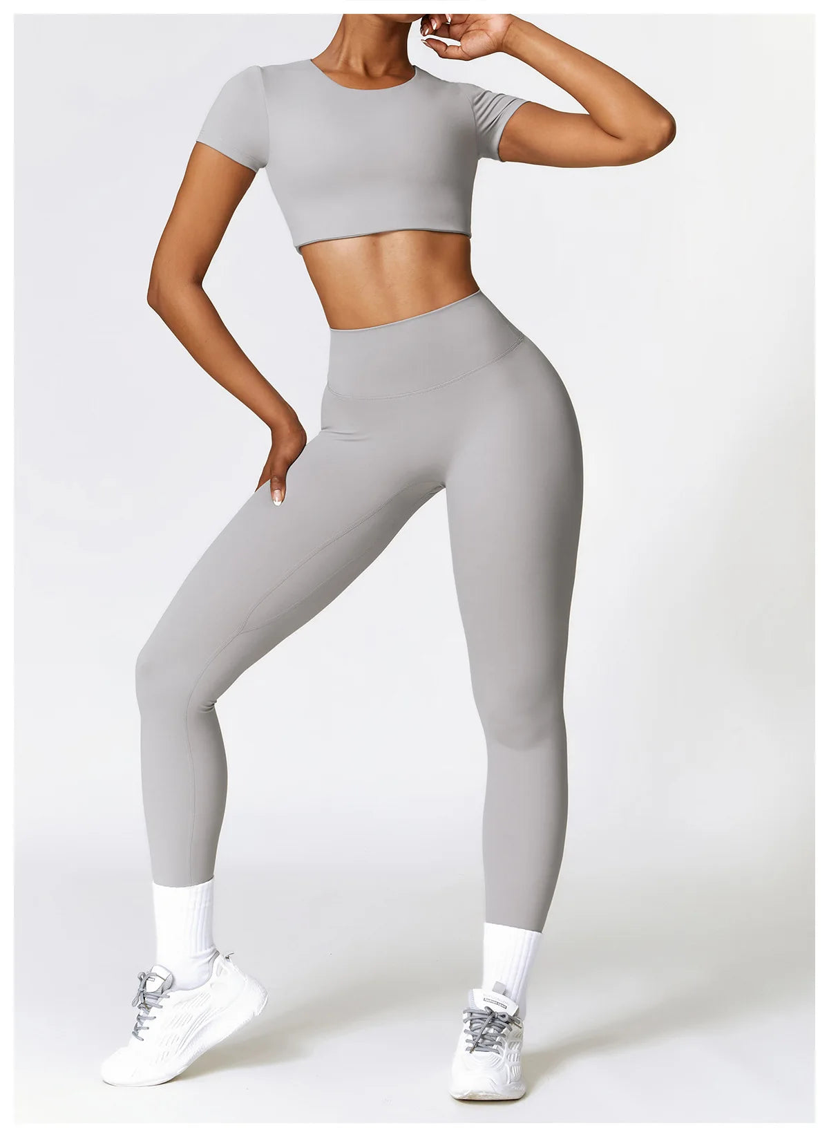 Seamless Crop Top & High-Waist Leggings Set