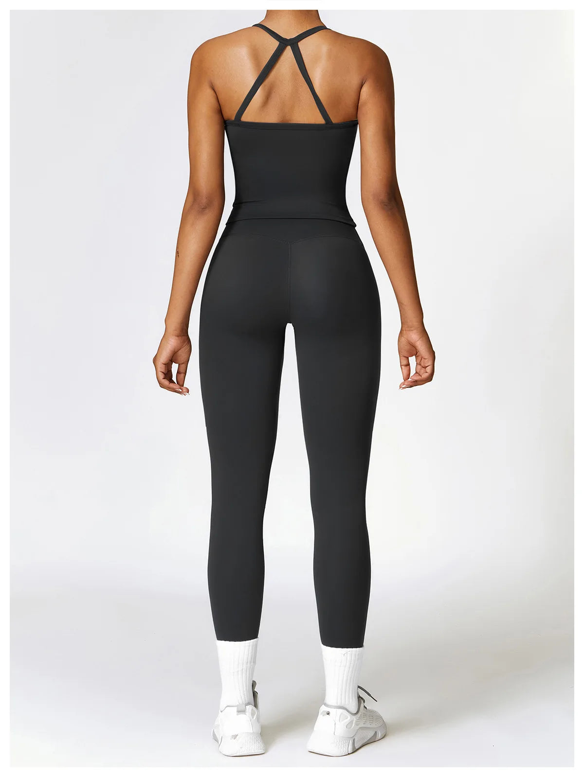 Strappy Crop Top & High-Waist Leggings Set