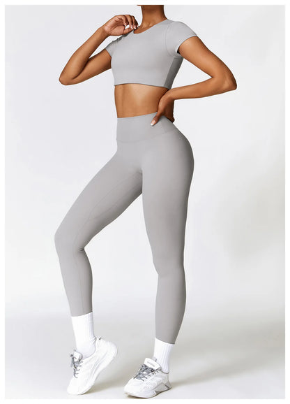 Seamless Crop Top & High-Waist Leggings Set