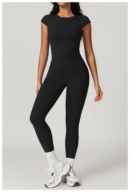 Push-Up Crop Top & High-Waist Leggings Set