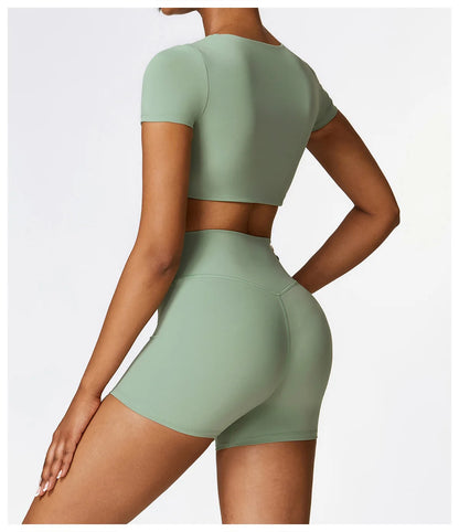 Seamless Crop Top & High-Waist Short Set