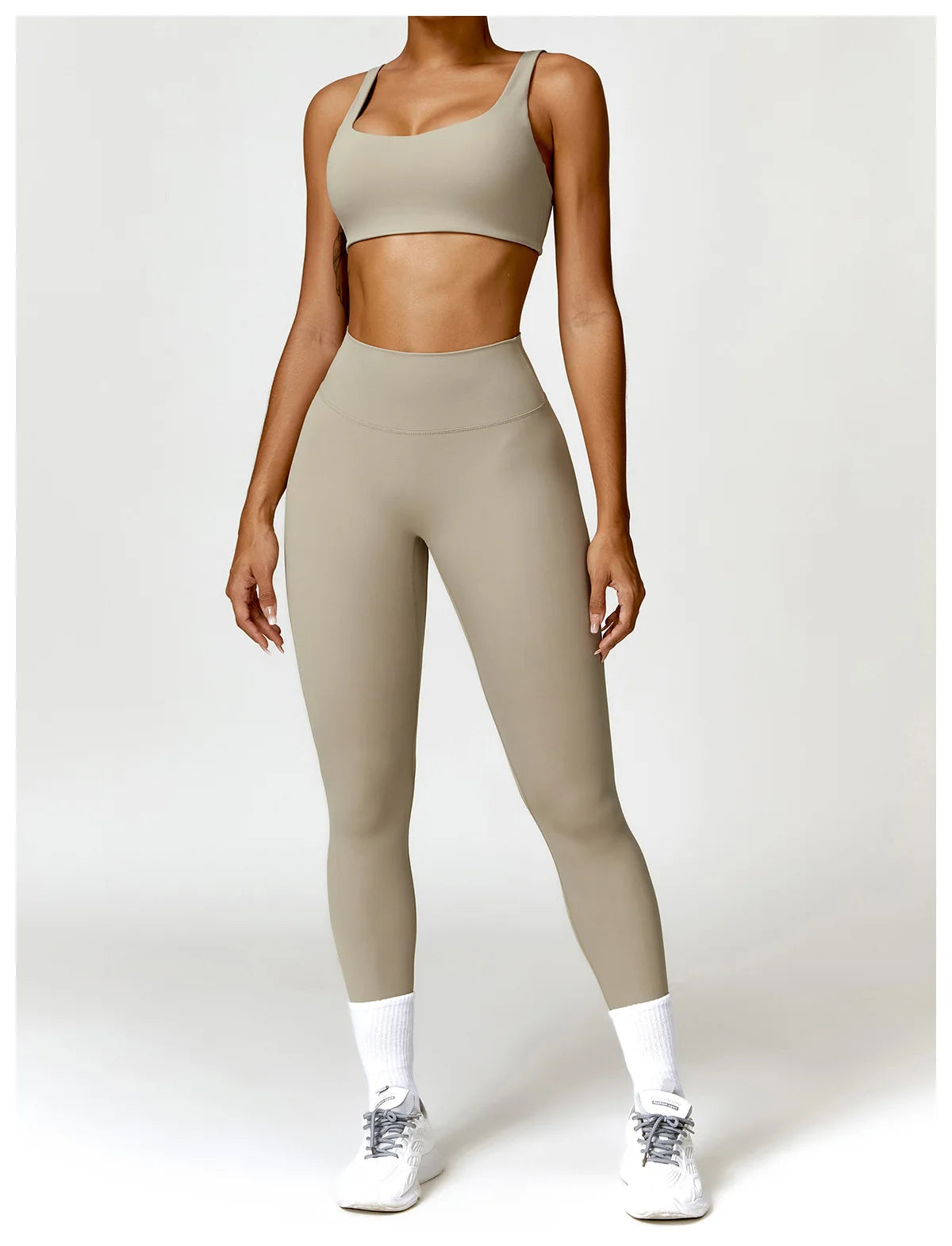 Strappy Padded Bra & High-Waist Leggings Set