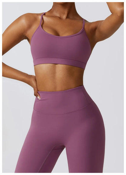 Strappy Bra Top & High-Waist Leggings