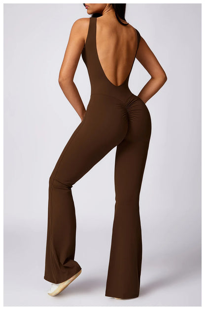 Women's Stretch V-Back Sports Jumpsuit