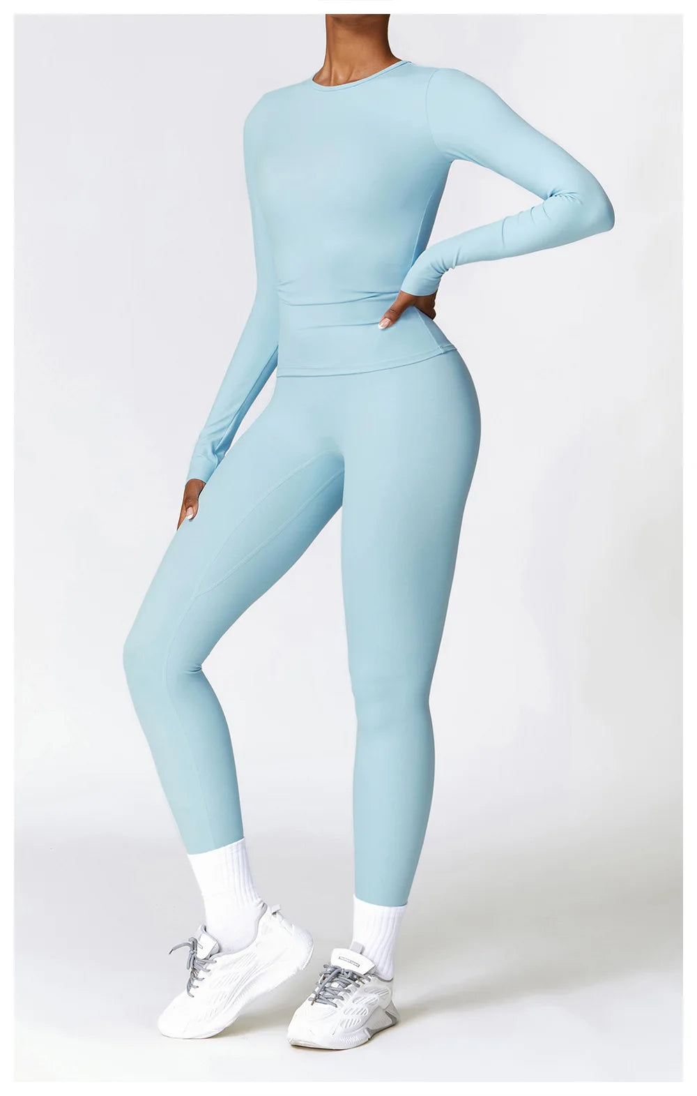 Long-Sleeve Crop Top & High-Waist Leggings Set