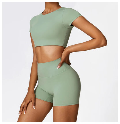 Seamless Crop Top & High-Waist Short Set