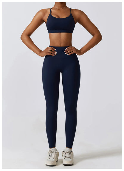 Strappy Bra Top & High-Waist Leggings