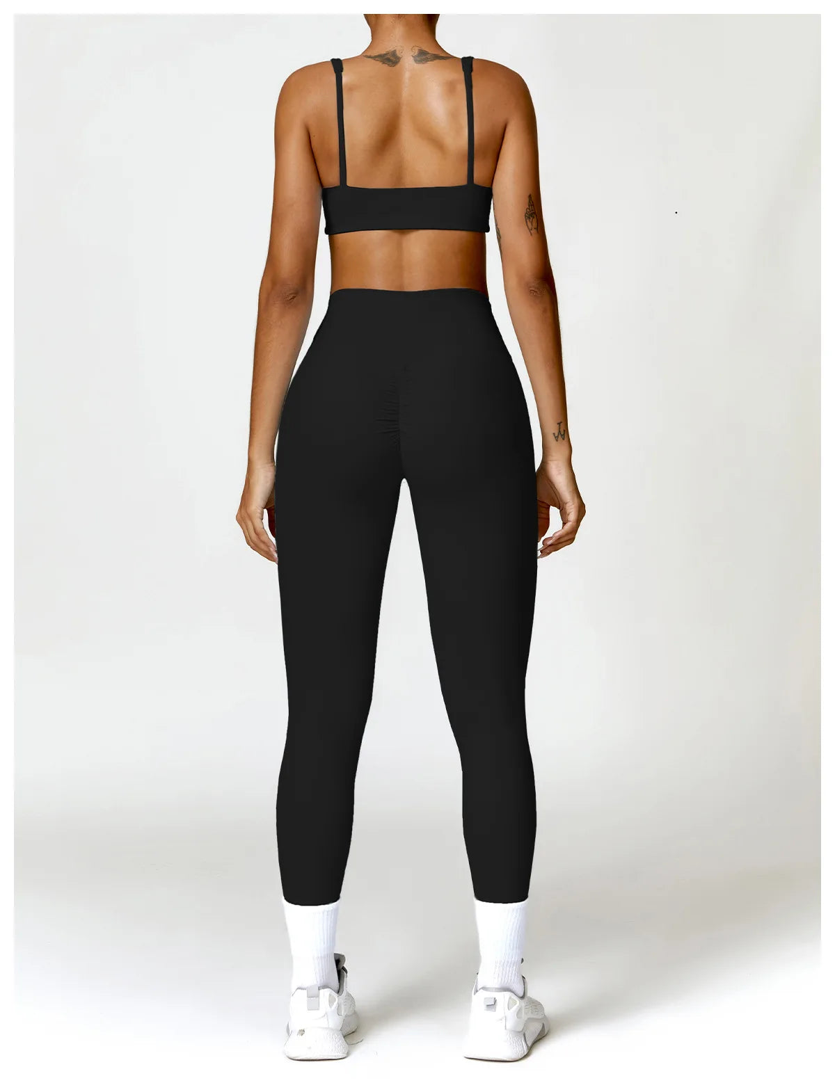 Strappy Padded Bra & High-Waist Leggings Set