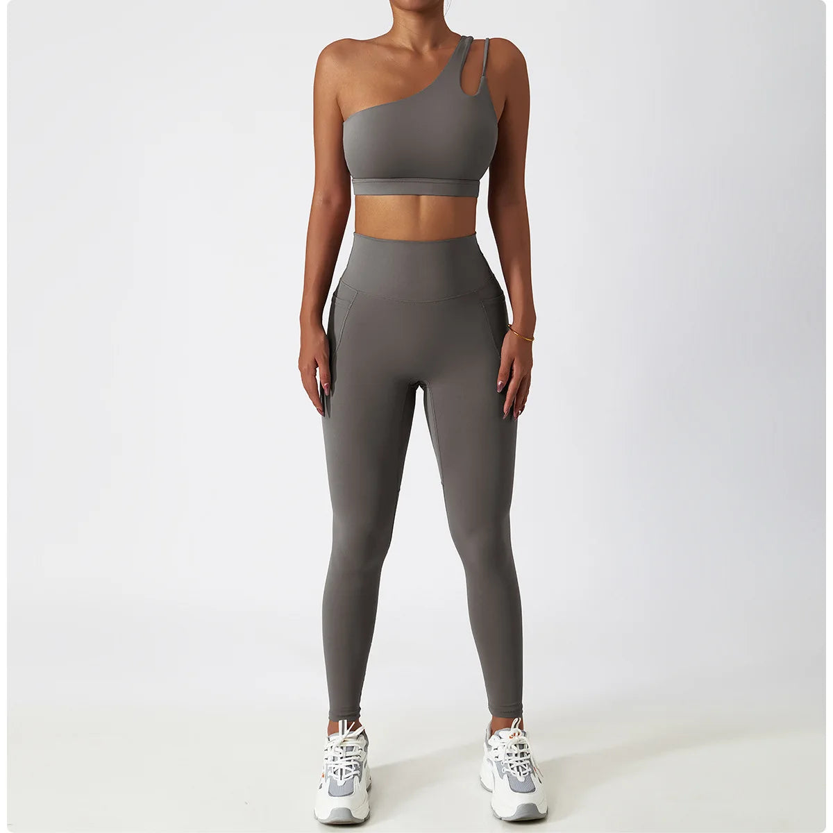 Women's Seamless High-Waist Leggings & Sports Bra Set