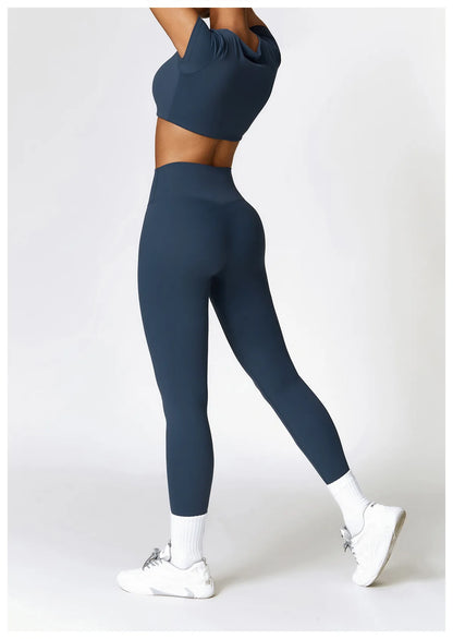 Seamless Crop Top & High-Waist Leggings Set