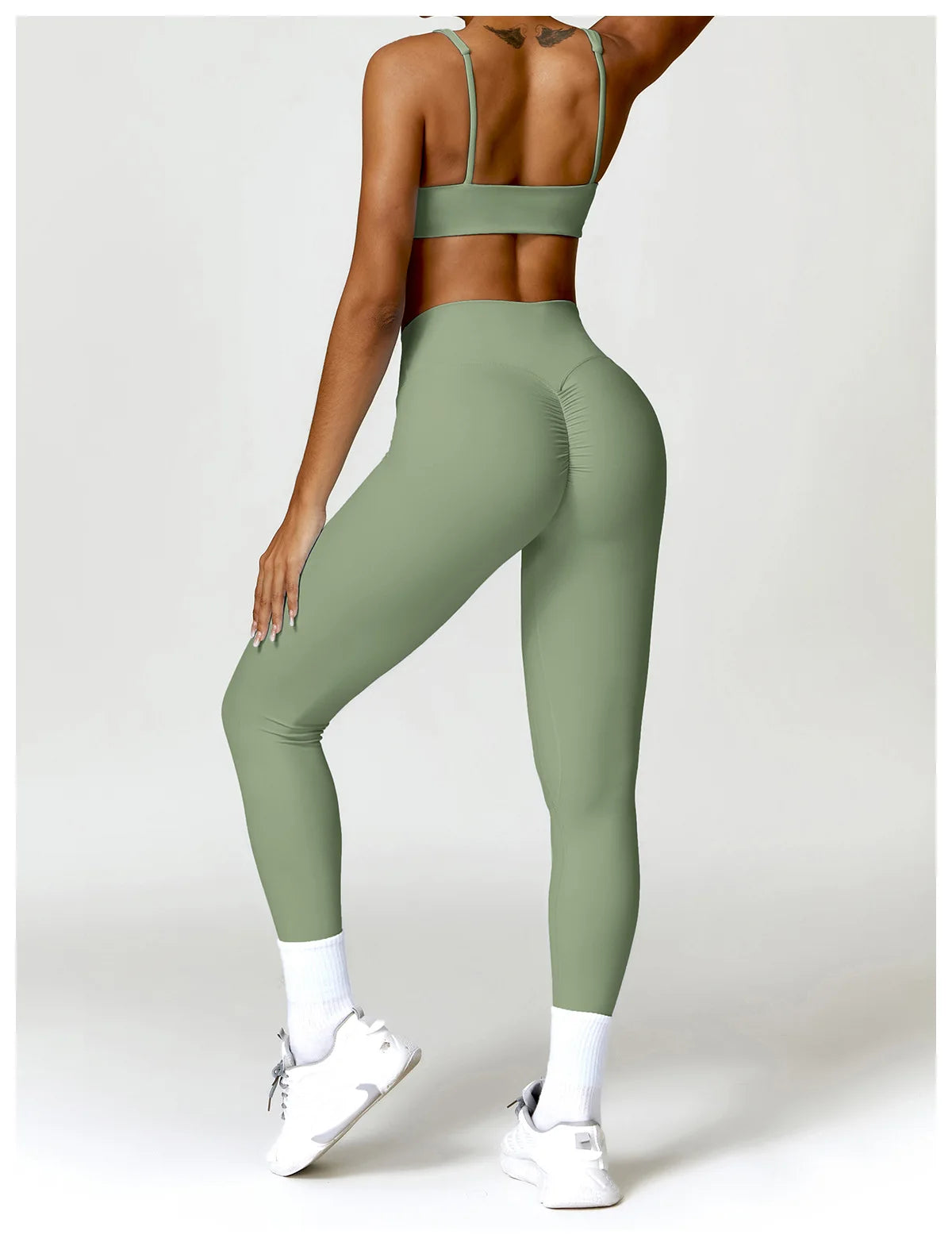 Strappy Padded Bra & High-Waist Leggings Set