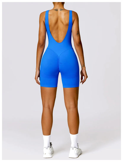 Women's Seamless High-Stretch V-Back Sports Jumpsuit