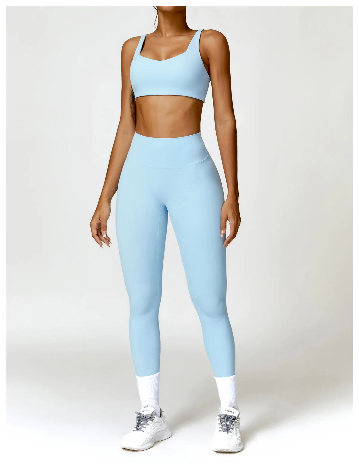 Strappy Padded Bra & High-Waist Leggings Set