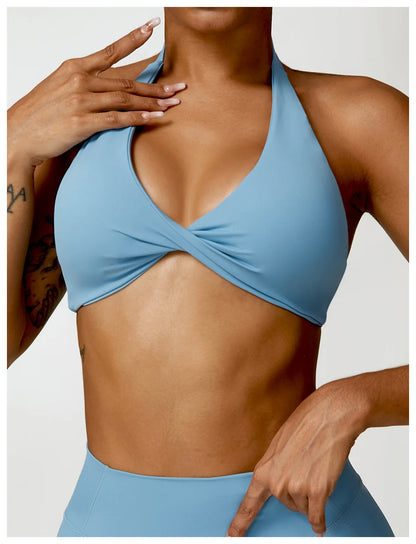 Women's Push-Up Breathable Triangle Cups Sports Bra