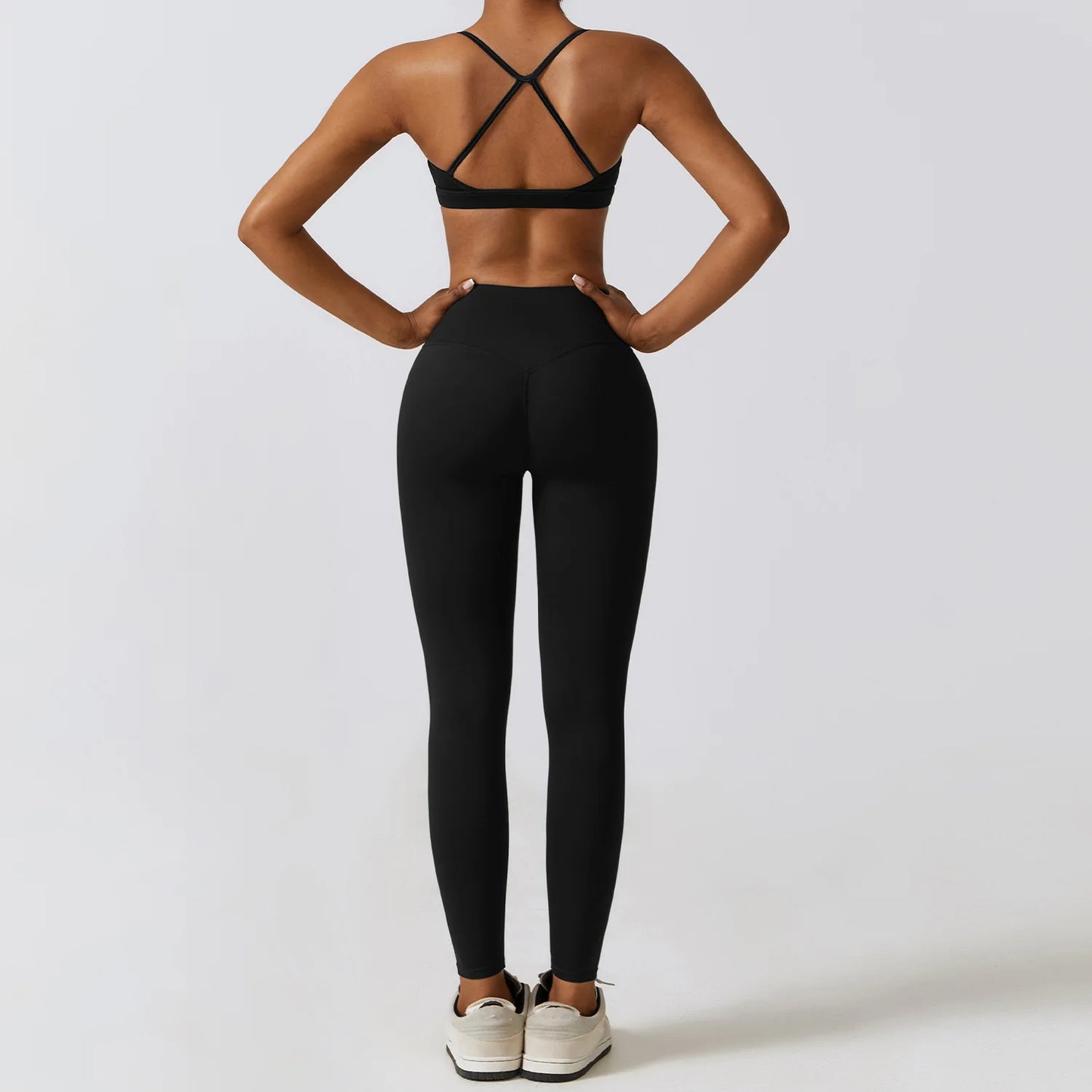 Strappy Bra Top & High-Waist Leggings