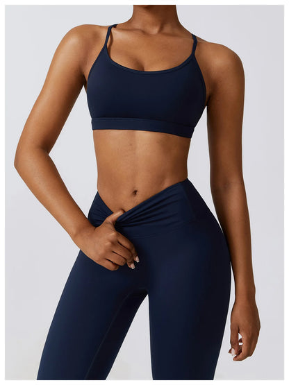 Strappy Bra Top & High-Waist Leggings