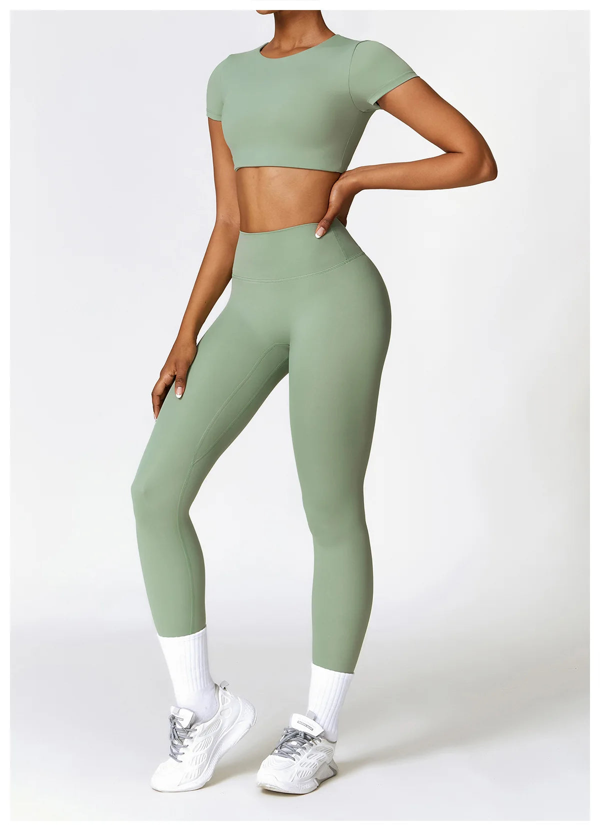 Seamless Crop Top & High-Waist Leggings Set