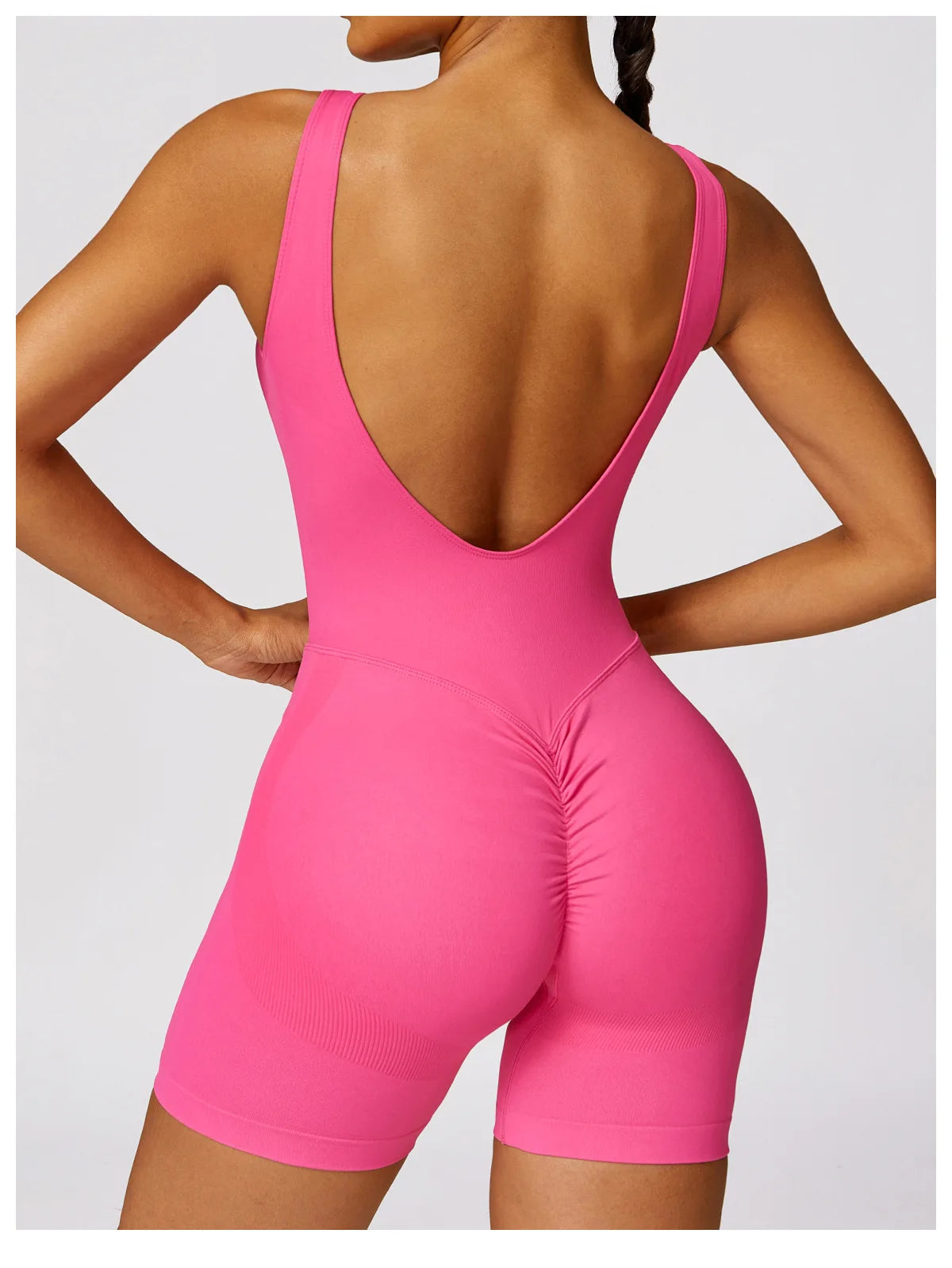 Women's Seamless High-Stretch V-Back Sports Jumpsuit