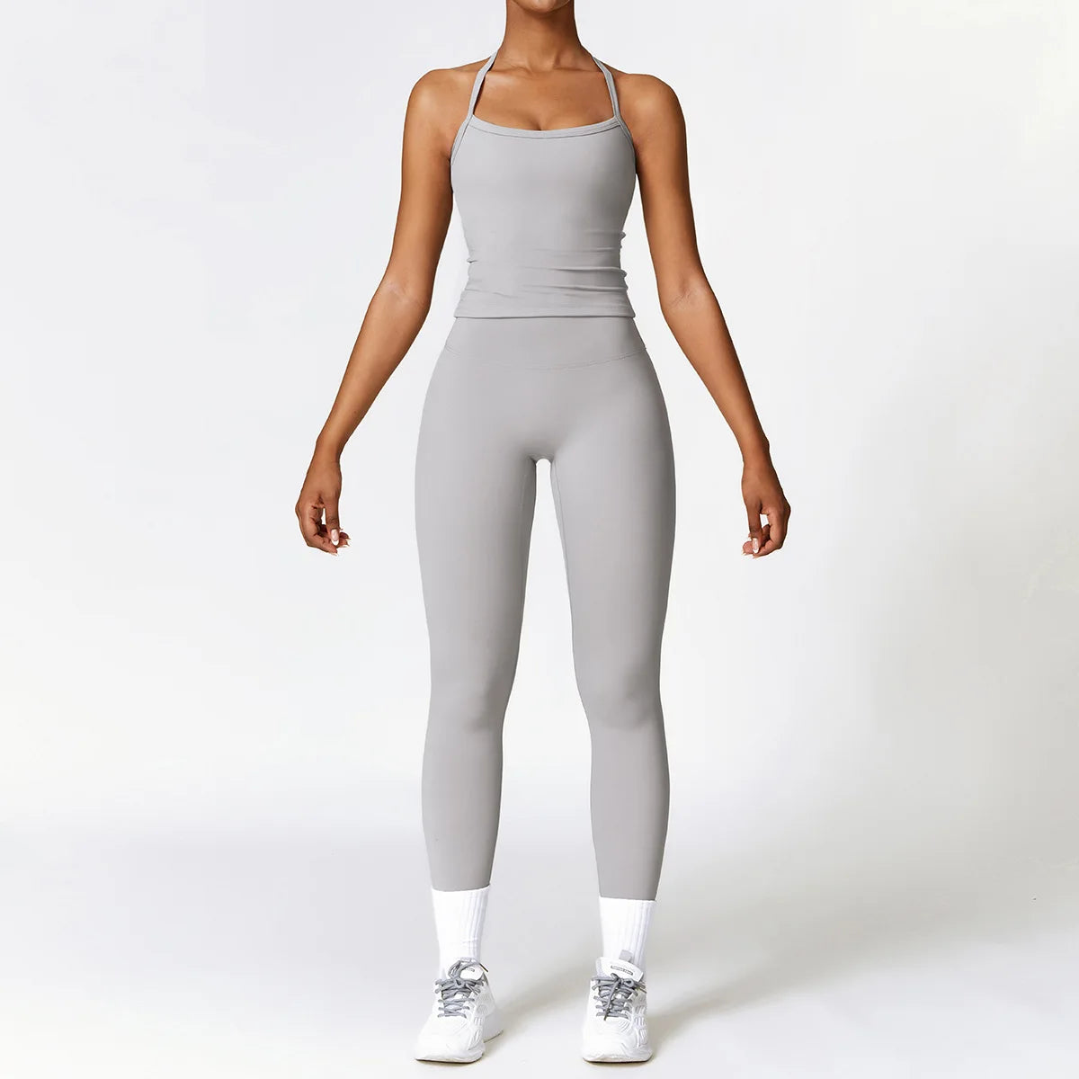 Strappy Crop Top & High-Waist Leggings Set