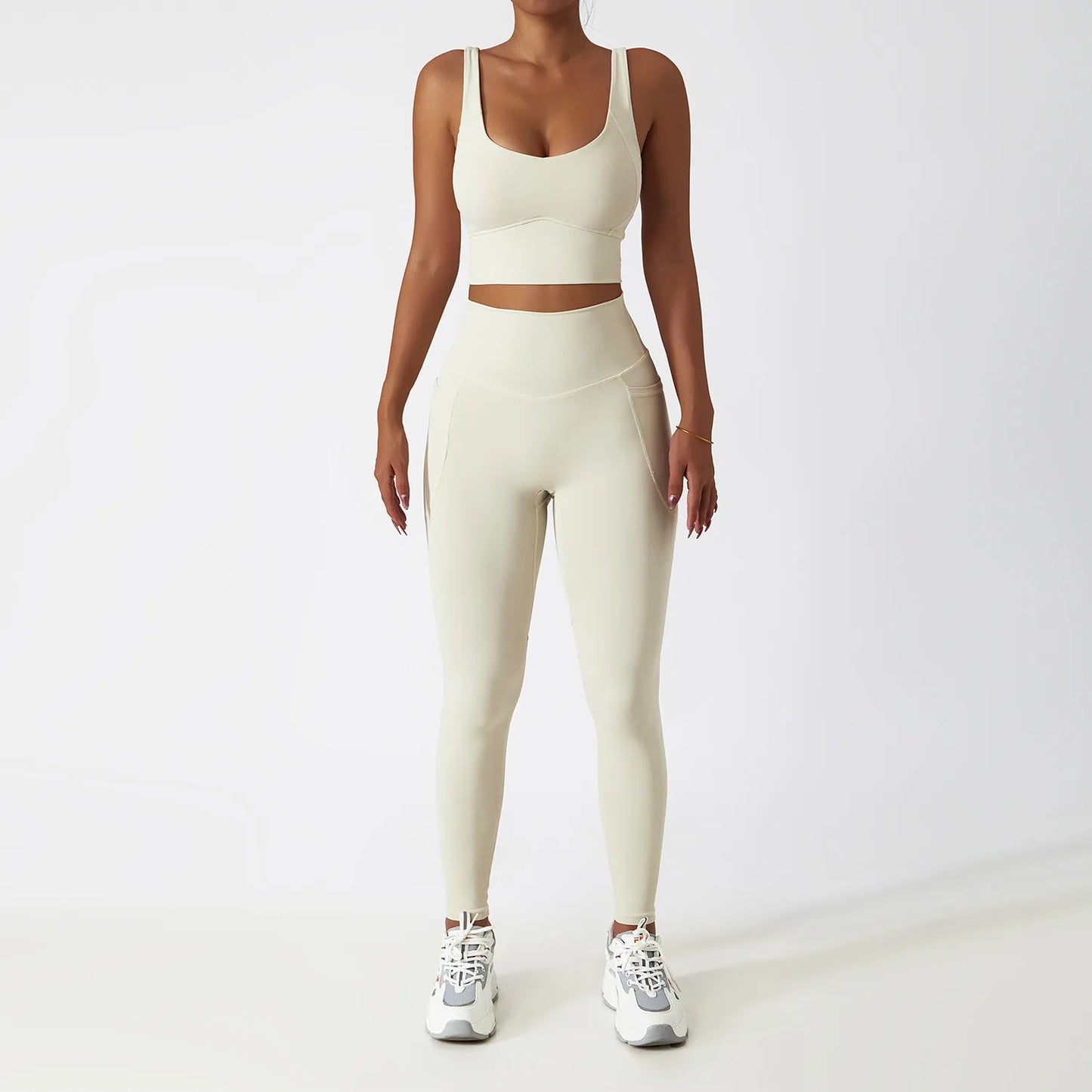 Women's Seamless High-Waist Leggings & Sports Bra Set