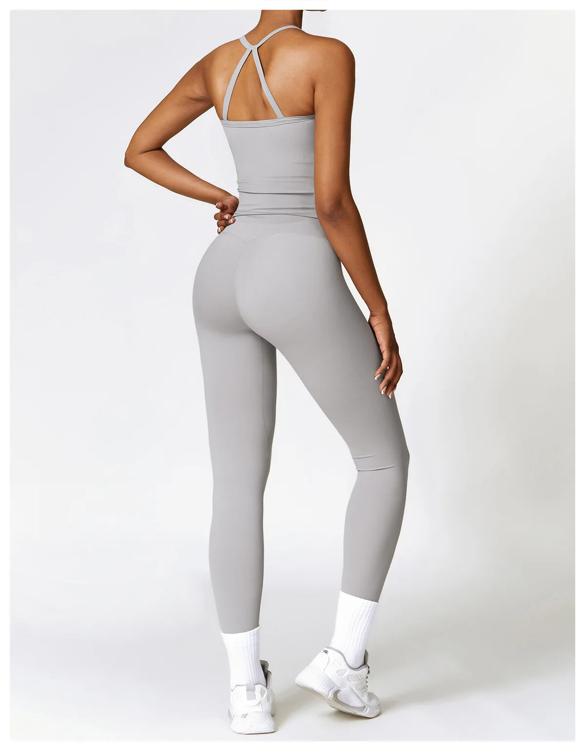 Strappy Crop Top & High-Waist Leggings Set