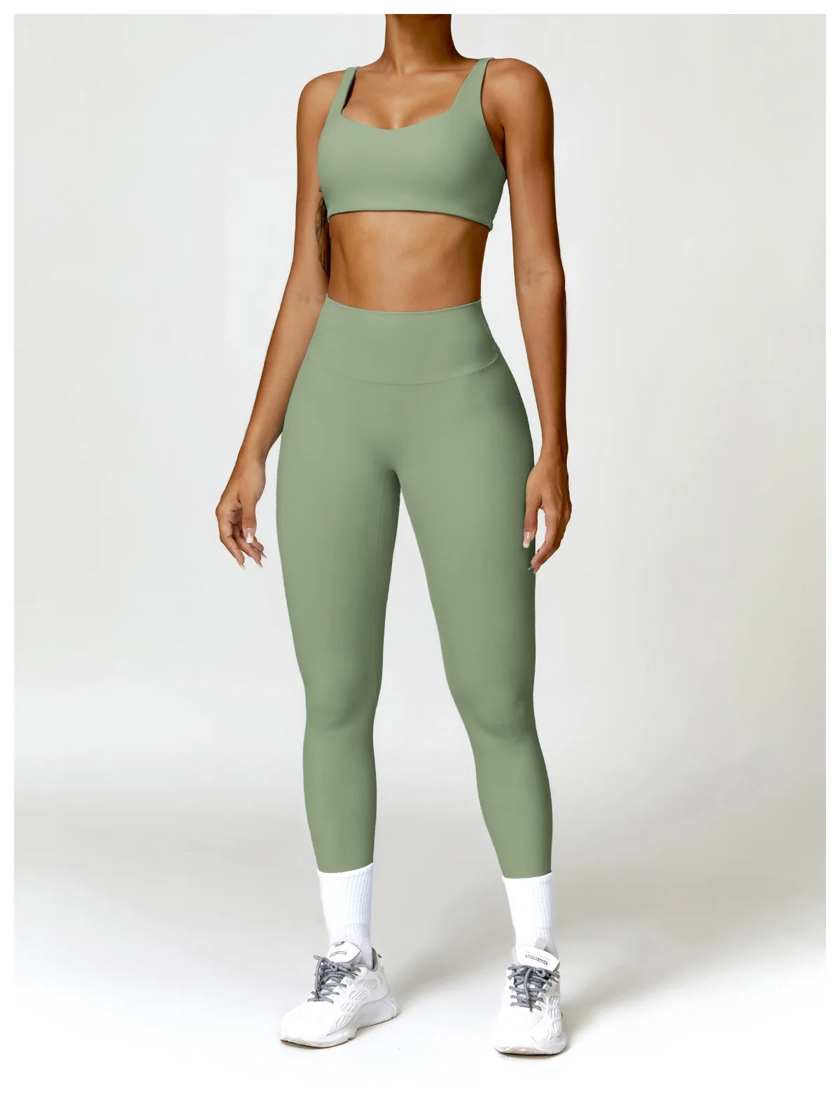 Strappy Padded Bra & High-Waist Leggings Set