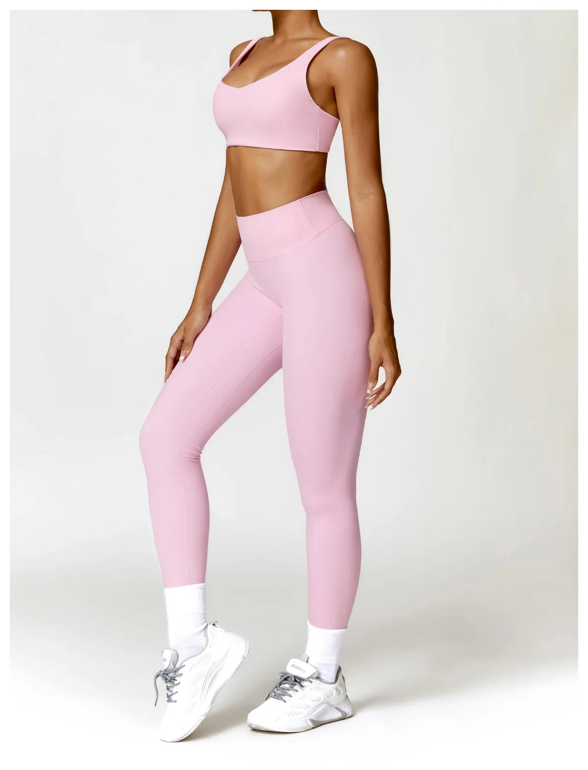 Strappy Padded Bra & High-Waist Leggings Set