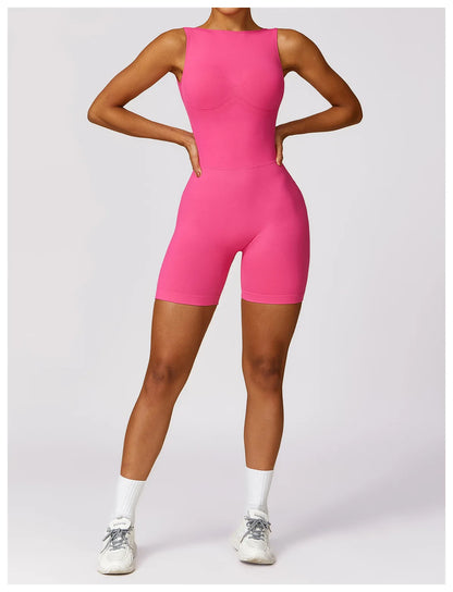 Women's Seamless High-Stretch V-Back Sports Jumpsuit