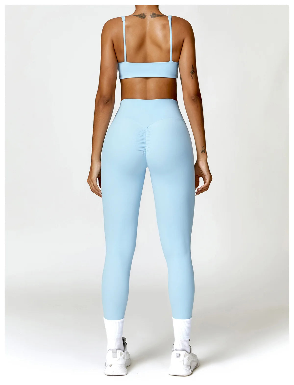 Strappy Padded Bra & High-Waist Leggings Set